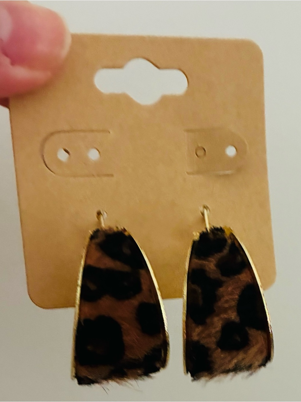 Leopard Print hoop Earrings - Gold Trim